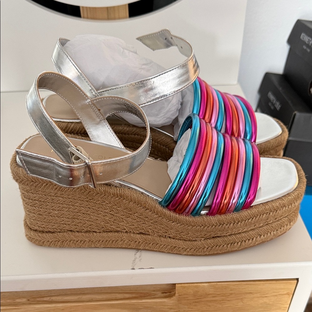 Kenneth Cole Colorful Strappy Wedge Sandals